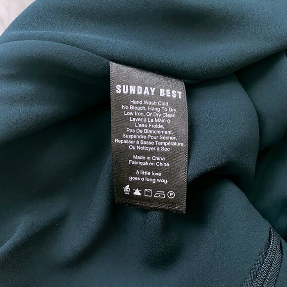 Aritzia Sunday Best Fluted Ruffle Hem Mini Skirt Dark Green Size 0 - Picture 4 of 8